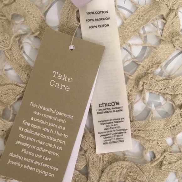 Open Front Lace Yarn Cardigan L NWT - Picture 3 of 4